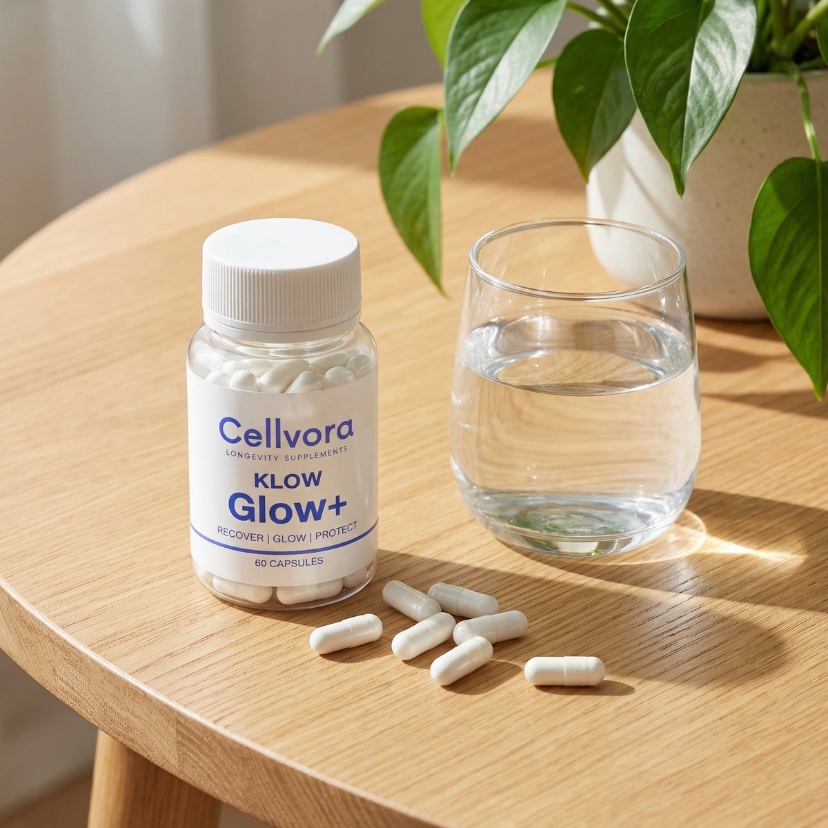 Cellvora Glow+ — Advanced Cellular Recovery, Skin Radiance & Gut Repair Complex (60 Capsules)