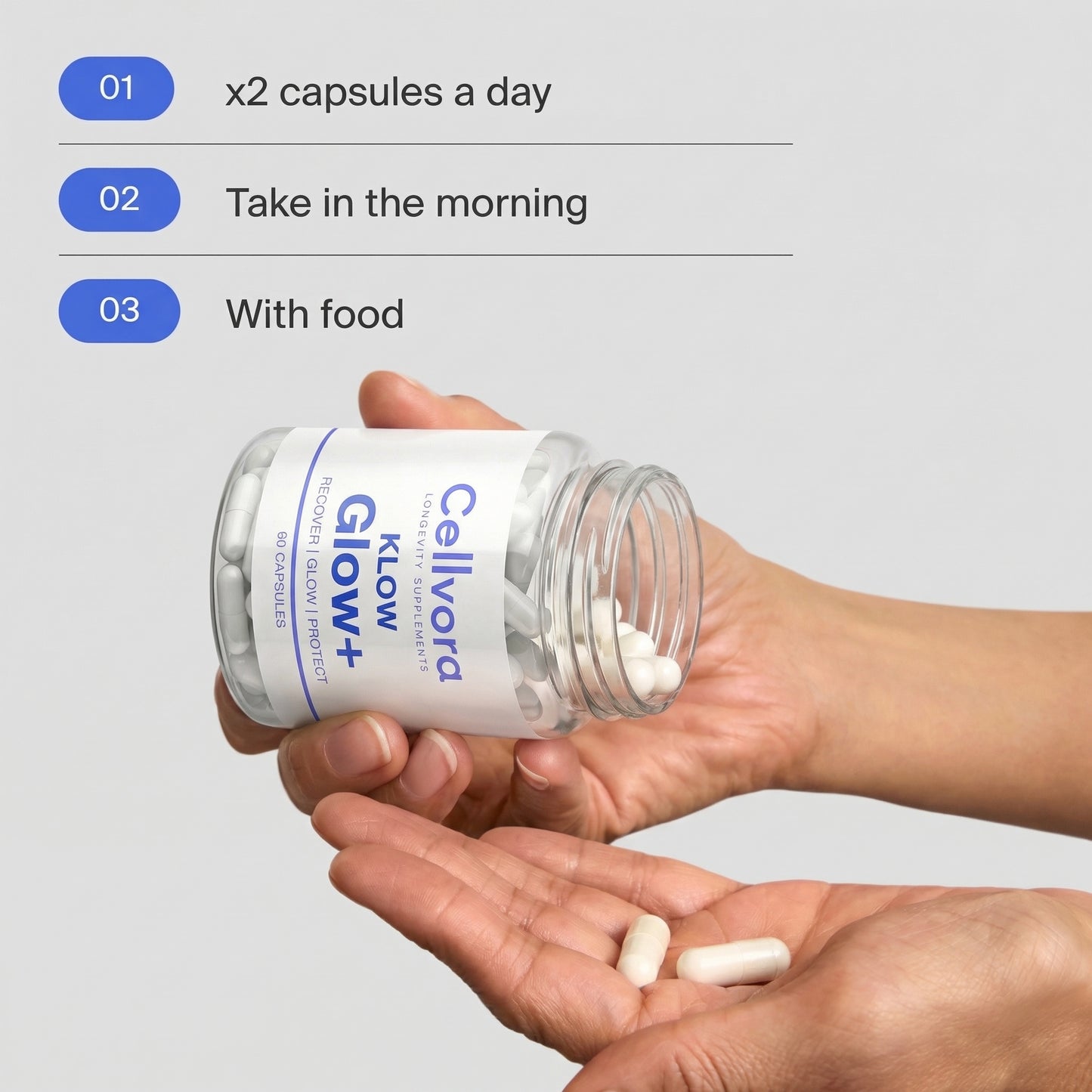 Cellvora Glow+ — Advanced Cellular Recovery, Skin Radiance & Gut Repair Complex (60 Capsules)